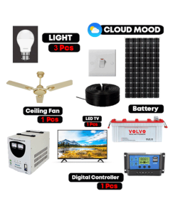 30 Watt 3 Light 1 Fan Solar Package